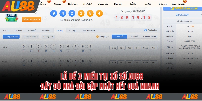 Lô đề 3 miền đầy đủ các nhà đài