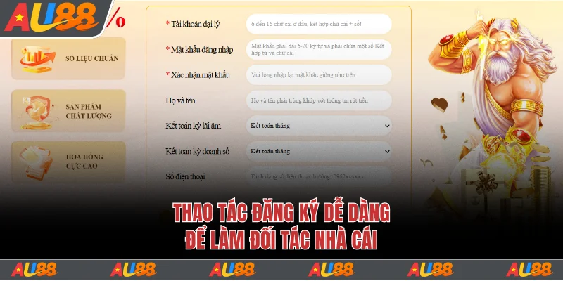 Thao tác đăng ký dễ dàng để làm đối tác nhà cái