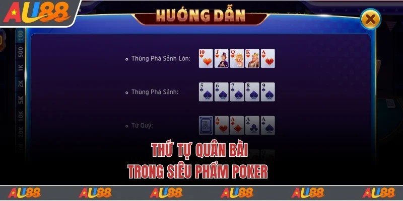 Thứ tự sắp xếp quân trong Xì tố