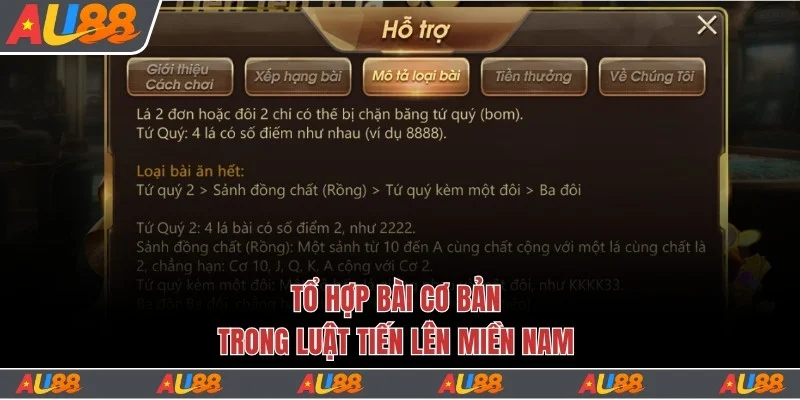 Tổ hợp bài cơ bản trong luật Tiến lên miền Nam